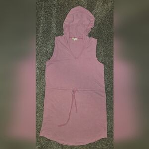 Jane And Delancey Pink Sleeveless Hooded Dress Swim Cover Up Size Medium